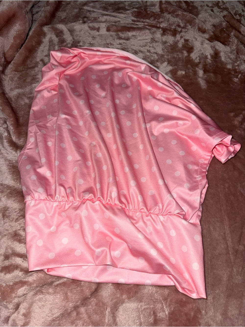 Pink Polka Dot off the shoulder top